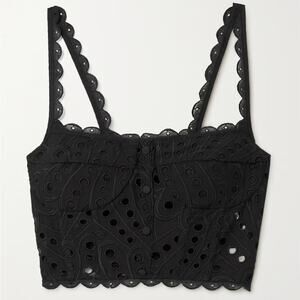 CHARO RUIZ Tessa Lace Cotton Crop Top